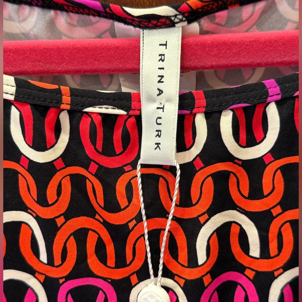 Trina Turk NWT Sz XL Bold Pink Purple & Black Raglan Sleeve Beach Cover-Up (695) - Picture 6 of 10